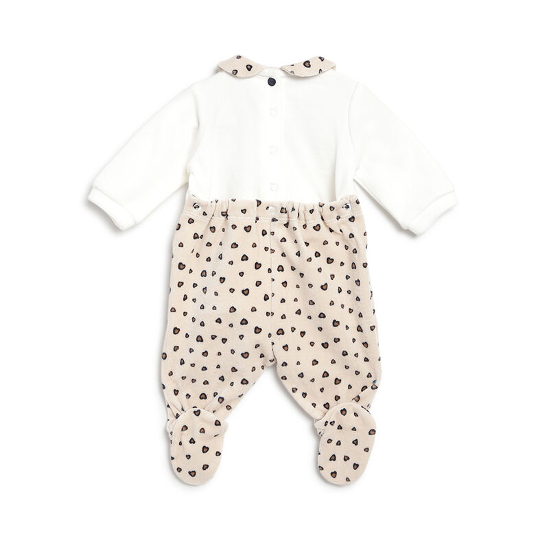 Girls Bronze Printed Nappy Opening Babysuit image number 1
